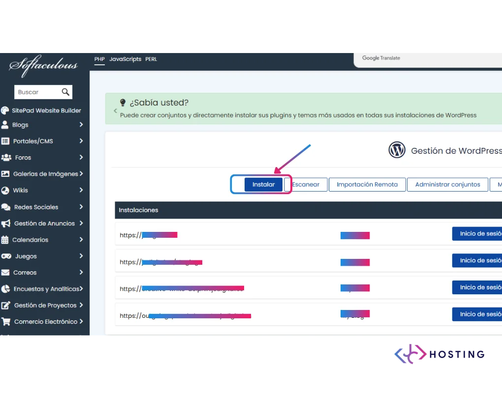 instalar wordpress softaculous