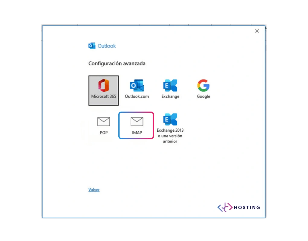 outlook elegir imap correo corporativo 4